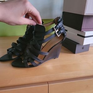 Nine West Leather Wedge Sandals